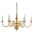 Chamberlain 6 Light Multi Arm Lamp Chandelier Solid Mellow Brass E14-8