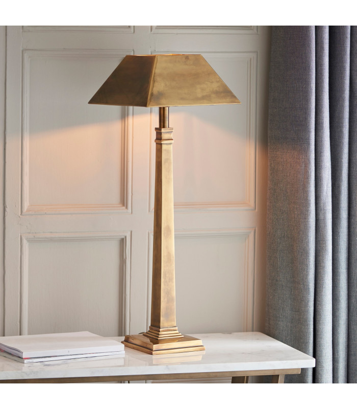 Farley 1 Light Table Lamp Solid Mellow Brass E27-2