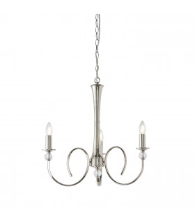 Fabia 3 Light Multi Arm Lamp Pendant Polished Nickel Plate Clear Crystal E14-1