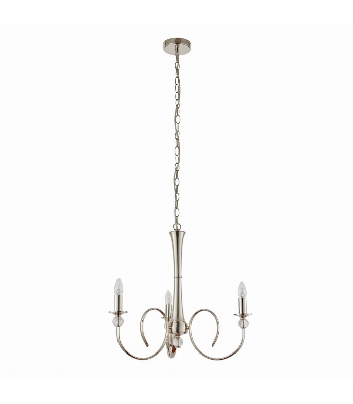 Fabia 3 Light Multi Arm Lamp Pendant Polished Nickel Plate Clear Crystal E14-7