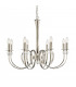 Fabia 8 Light Multi Arm Lamp Chandelier Polished Nickel Plate Clear Crystal E14-1