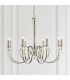 Fabia 8 Light Multi Arm Lamp Chandelier Polished Nickel Plate Clear Crystal E14-3