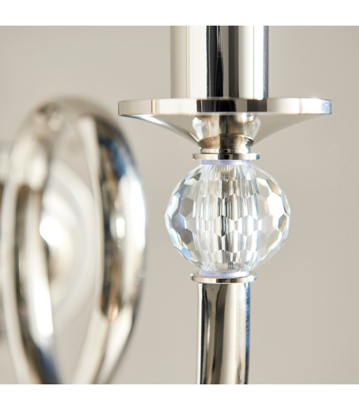 Fabia 1 Light Candle Candle Wall Light Polished Nickel Plate Clear Crystal E14-7