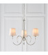 Fabia 3 Light Multi Arm Shade Pendant Polished Nickel Plate Marble Silk E14-2
