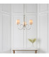 Fabia 3 Light Multi Arm Shade Pendant Polished Nickel Plate Marble Silk E14-3