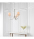 Fabia 3 Light Multi Arm Shade Pendant Polished Nickel Plate Marble Silk E14-4
