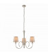 Fabia 3 Light Multi Arm Shade Pendant Polished Nickel Plate Marble Silk E14-9