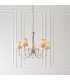 Fabia 5 Light Multi Arm Shade Pendant Polished Nickel Plate Marble Silk E14-2