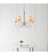 Fabia 5 Light Multi Arm Shade Pendant Polished Nickel Plate Marble Silk E14-3