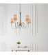 Fabia 5 Light Multi Arm Shade Pendant Polished Nickel Plate Marble Silk E14-4