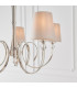 Fabia 5 Light Multi Arm Shade Pendant Polished Nickel Plate Marble Silk E14-5