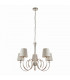 Fabia 5 Light Multi Arm Shade Pendant Polished Nickel Plate Marble Silk E14-10