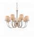 Fabia 8 Light Multi Arm Shade Pendant Polished Nickel Plate Marble Silk E14-1