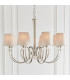 Fabia 8 Light Multi Arm Shade Pendant Polished Nickel Plate Marble Silk E14-2