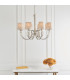 Fabia 8 Light Multi Arm Shade Pendant Polished Nickel Plate Marble Silk E14-3