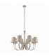Fabia 8 Light Multi Arm Shade Pendant Polished Nickel Plate Marble Silk E14-9
