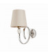 Fabia 1 Light Candle Wall Light Polished Nickel Plate Marble Silk Shade E14-7