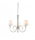 Fabia 3 Light Multi Arm Shade Pendant Polished Nickel Plate Vintage White Silk E14-1