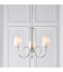 Fabia 3 Light Multi Arm Shade Pendant Polished Nickel Plate Vintage White Silk E14-2