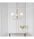 Fabia 3 Light Multi Arm Shade Pendant Polished Nickel Plate Vintage White Silk E14-3