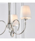 Fabia 3 Light Multi Arm Shade Pendant Polished Nickel Plate Vintage White Silk E14-5