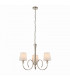 Fabia 3 Light Multi Arm Shade Pendant Polished Nickel Plate Vintage White Silk E14-9