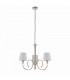 Fabia 3 Light Multi Arm Shade Pendant Polished Nickel Plate Vintage White Silk E14-10