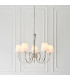 Fabia 5 Light Multi Arm Shade Pendant Polished Nickel Plate Vintage White Silk E14-2