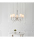 Fabia 5 Light Multi Arm Shade Pendant Polished Nickel Plate Vintage White Silk E14-3
