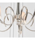 Fabia 5 Light Multi Arm Shade Pendant Polished Nickel Plate Vintage White Silk E14-7