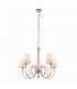 Fabia 5 Light Multi Arm Shade Pendant Polished Nickel Plate Vintage White Silk E14-9