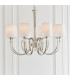Fabia 8 Light Multi Arm Shade Pendant Polished Nickel Plate Vintage White Silk E14-2