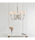 Fabia 8 Light Multi Arm Shade Pendant Polished Nickel Plate Vintage White Silk E14-3