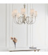 Fabia 8 Light Multi Arm Shade Pendant Polished Nickel Plate Vintage White Silk E14-4