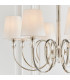 Fabia 8 Light Multi Arm Shade Pendant Polished Nickel Plate Vintage White Silk E14-5