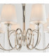 Fabia 8 Light Multi Arm Shade Pendant Polished Nickel Plate Vintage White Silk E14-7