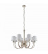 Fabia 8 Light Multi Arm Shade Pendant Polished Nickel Plate Vintage White Silk E14-10