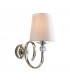 Fabia 1 Light Candle Wall Light Polished Nickel Plate Vintage White Silk Shade E14-1