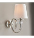 Fabia 1 Light Candle Wall Light Polished Nickel Plate Vintage White Silk Shade E14-2
