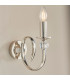 Fabia 1 Light Candle Wall Light Polished Nickel Plate Vintage White Silk Shade E14-7