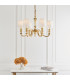 Fenbridge 6 Light Multi Arm Shade Pendant Solid Brass Vintage White Silk E14-3