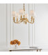 Fenbridge 6 Light Multi Arm Shade Pendant Solid Brass Vintage White Silk E14-4