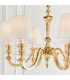 Fenbridge 6 Light Multi Arm Shade Pendant Solid Brass Vintage White Silk E14-5