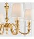 Fenbridge 6 Light Multi Arm Shade Pendant Solid Brass Vintage White Silk E14-6
