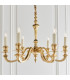 Fenbridge 6 Light Multi Arm Shade Pendant Solid Brass Vintage White Silk E14-8