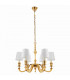 Fenbridge 6 Light Multi Arm Shade Pendant Solid Brass Vintage White Silk E14-10