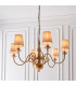 Chamberlain 6 Light Multi Arm Shade Pendant Solid Mellow Brass Marble Silk E14-3