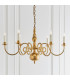 Chamberlain 6 Light Multi Arm Shade Pendant Solid Mellow Brass Marble Silk E14-6