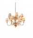 Chamberlain 12 Light Multi Arm Shade Pendant Solid Mellow Brass Marble Silk E14-1