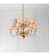 Chamberlain 12 Light Multi Arm Shade Pendant Solid Mellow Brass Marble Silk E14-2